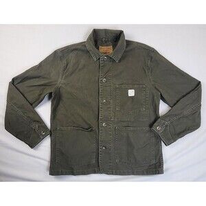 Gap Work Force Industrial Worker Chore Coat Mens S Olive Green Canvas Shacket